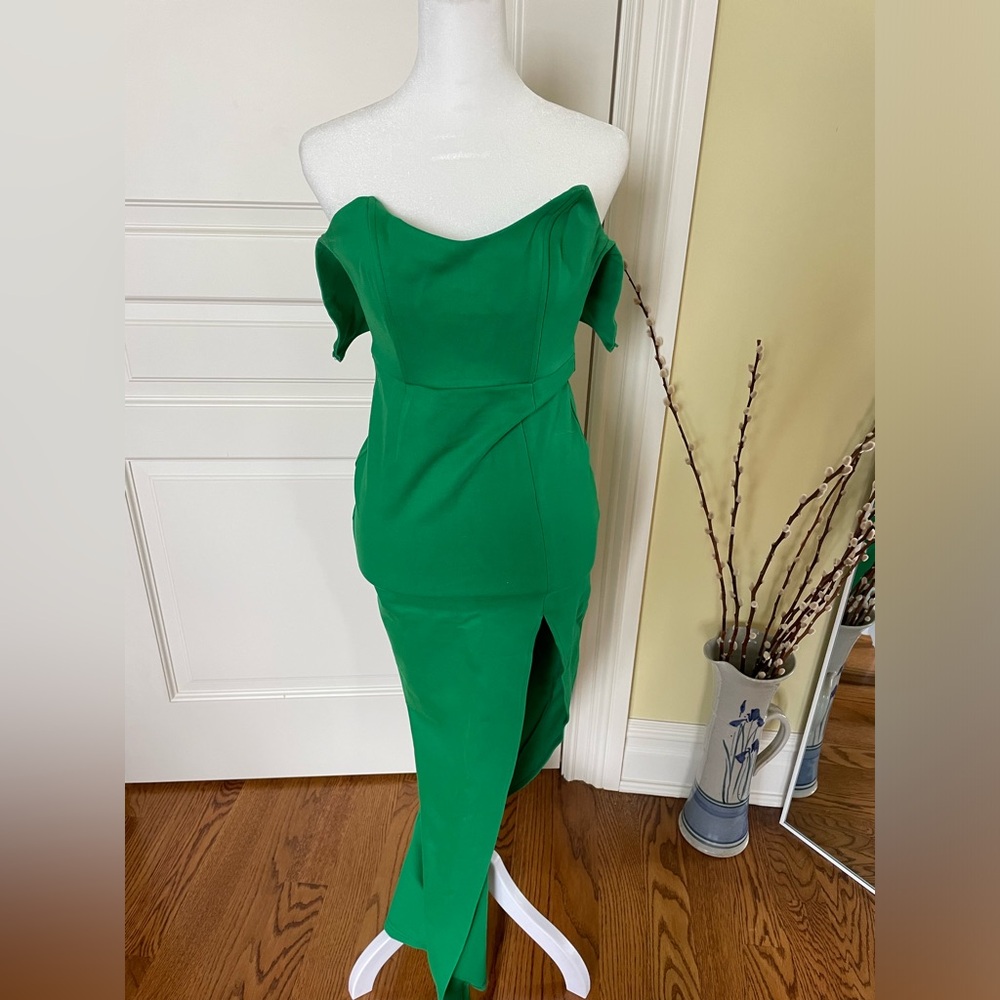 Green superdown Slip Dress